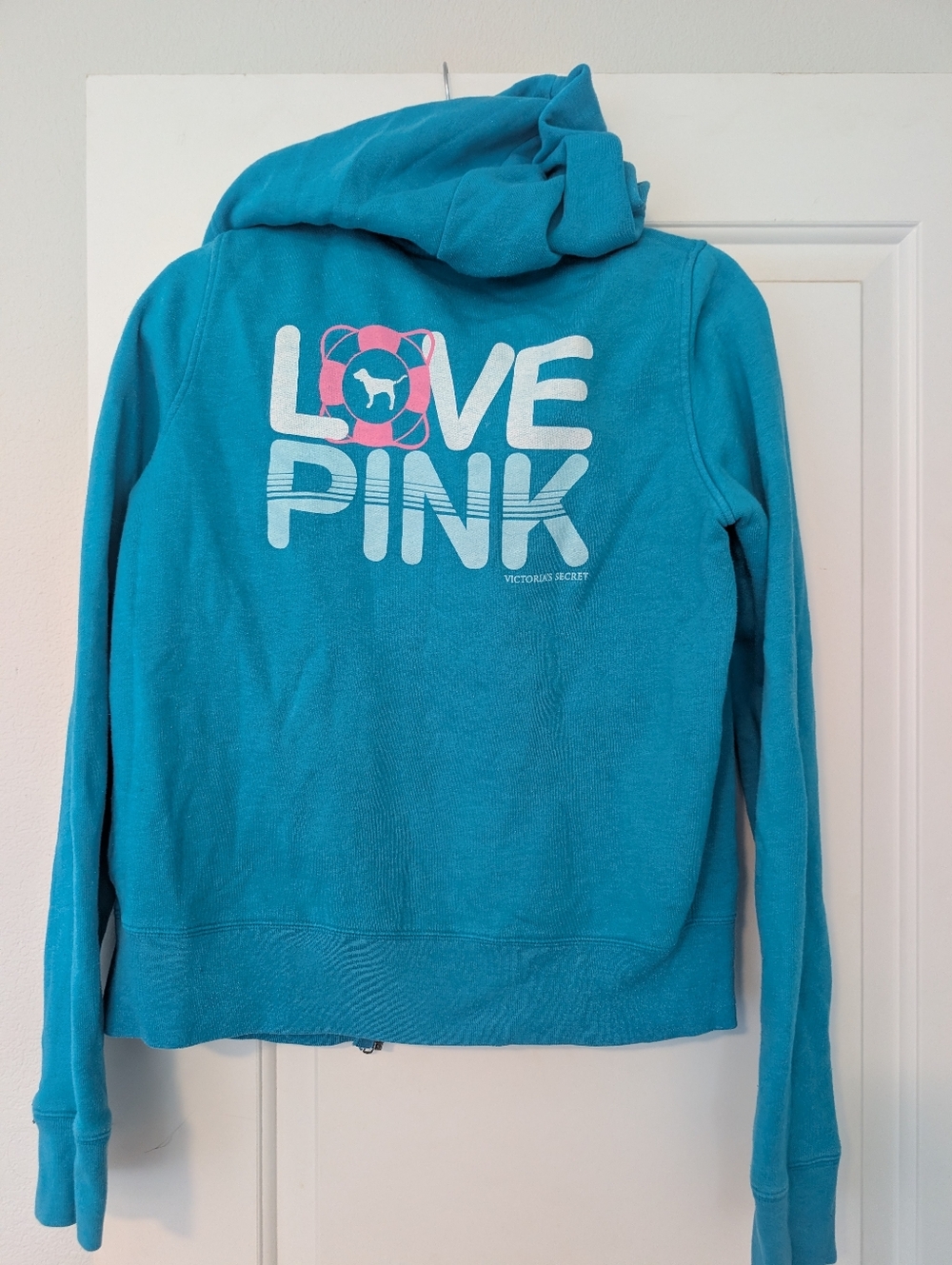 Vintage PINK Zip-Up Hoodie Sweatshirt